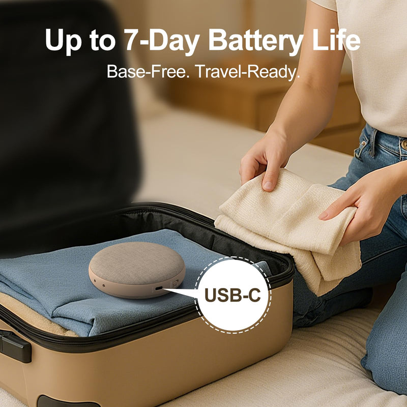 REACHER Travel Vibrating Alarm Clock for Heavy Sleepers Adults, Silent, Dual Alarm Clock, Compact Under Pillow Bed Shaker, Rechargeable Battery Operated, Small, Portable