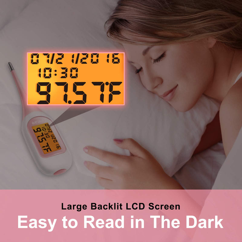 Smart Basal Thermometer for Ovulation Tracking, Digital Oral Body Temperature Thermometer for Fertility with Backlit, BBT Thermometer with Shecare App(iOS&Android) for Natural Family Planning