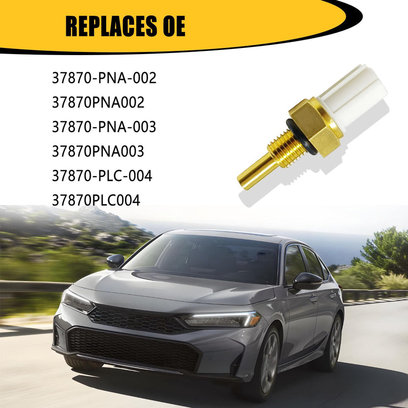 Engine Coolant Temperature Sensor Compatible with Honda Accord Civic Element CR-V Acur RL TSX TL MDX Coolant Temperature Sensor Replace# 37870-PLC-004, 37870PNA003