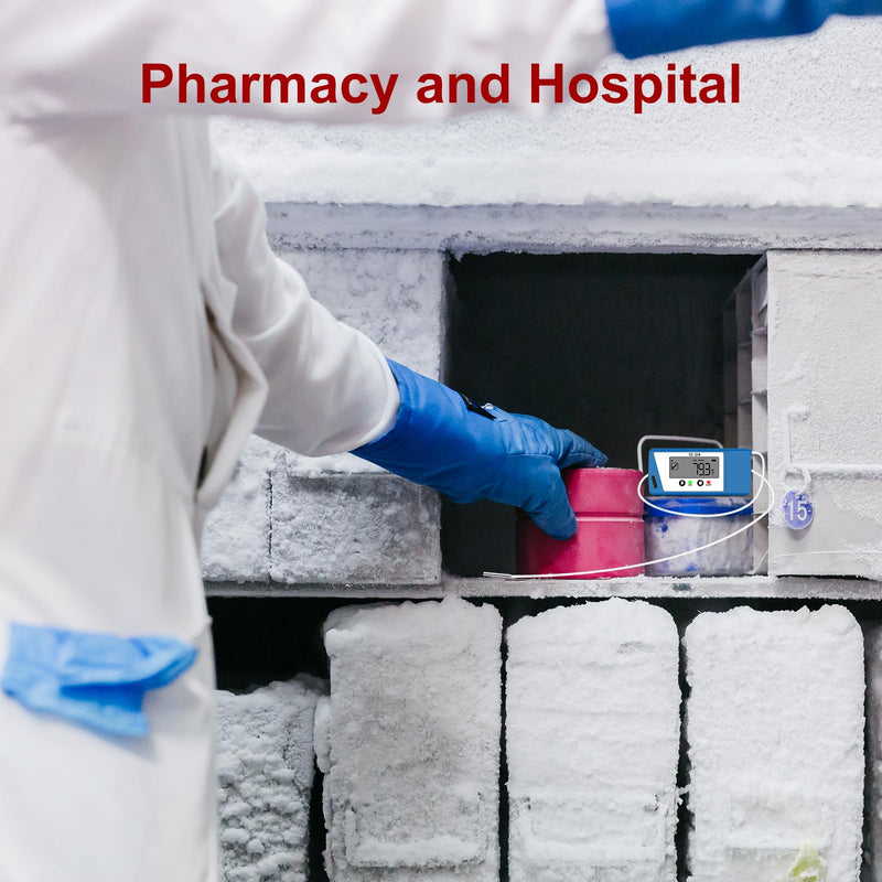 TE-04 ET Cold Chain Temperature Data Logger for Pharmacy Transport - Multi-Stop Logistics Logger with Pause & Resume, Dual Internal/External Sensors, Auto PDF/CSV, 240-Day Unlimited Recording TE-04 1