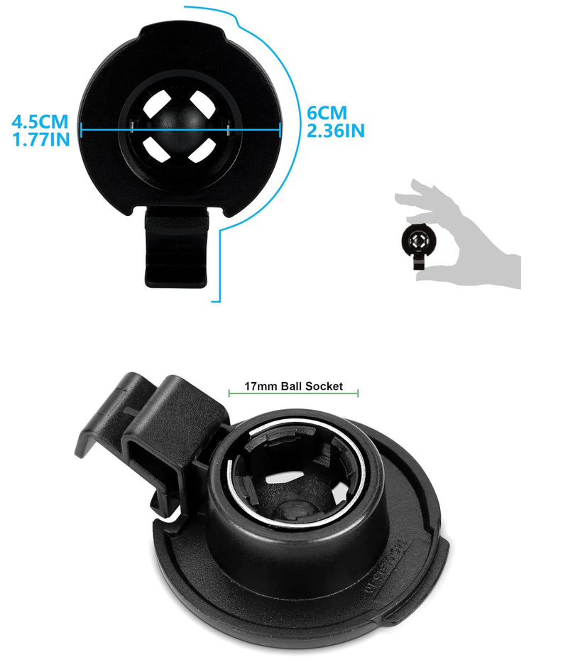 GPS Mount kit for Garmin Nuvi, 1'' Ball to 17mm Ball Adapter for RAM Mounts B Size with GPS Connect Bracket for Garmin Nuvi 2577LT 42LM 44 52LM 54 55LMT 56 2457 2497 GPS (2) 2