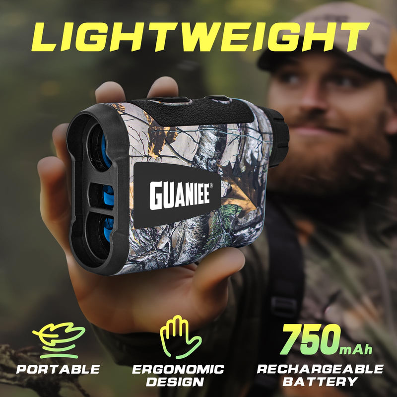 Golf Range Finder Laser Range Finder with Rechargeable Battery, 600/1000YDS, 6X Magnification, Flag-Lock, Slope, Lightweight, for Hunting 1000Y Camo