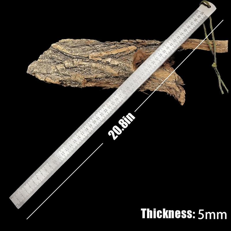 Heavy Duty Ruler, 20 Inch & 50cm, 0.2" Thick Metal Straight Edge with inch & mm Ruler, for Construction, Office, DIY