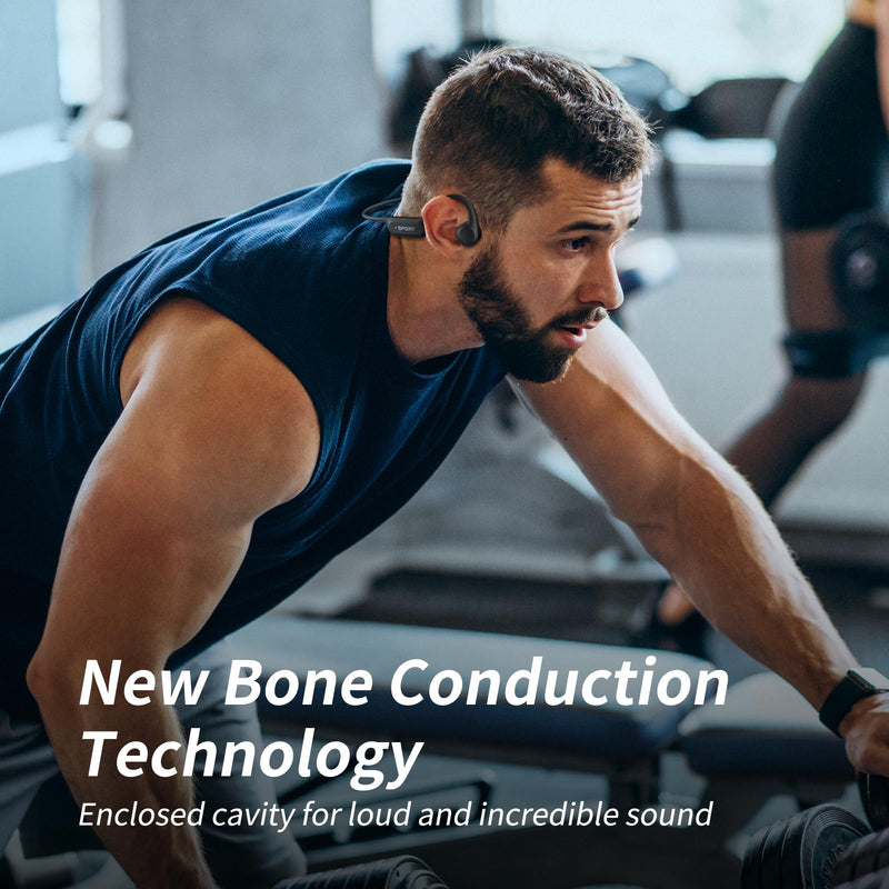 CXK Bone Conduction Headphones Bluetooth 6.0 Open Ear Wireless with Mic | Premium Loud Sound, 10-Hour Playtime, IPX6 Waterproof, Lightweight Bone Conduction Earbuds for Running, Cycling, Walking Black