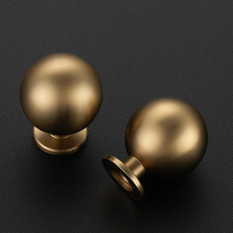 12 Pack Champagne Bronze Cabinet Knobs, Round Ball Drawer Knobs for Cabinets and Dressers, 1" Diameter 12