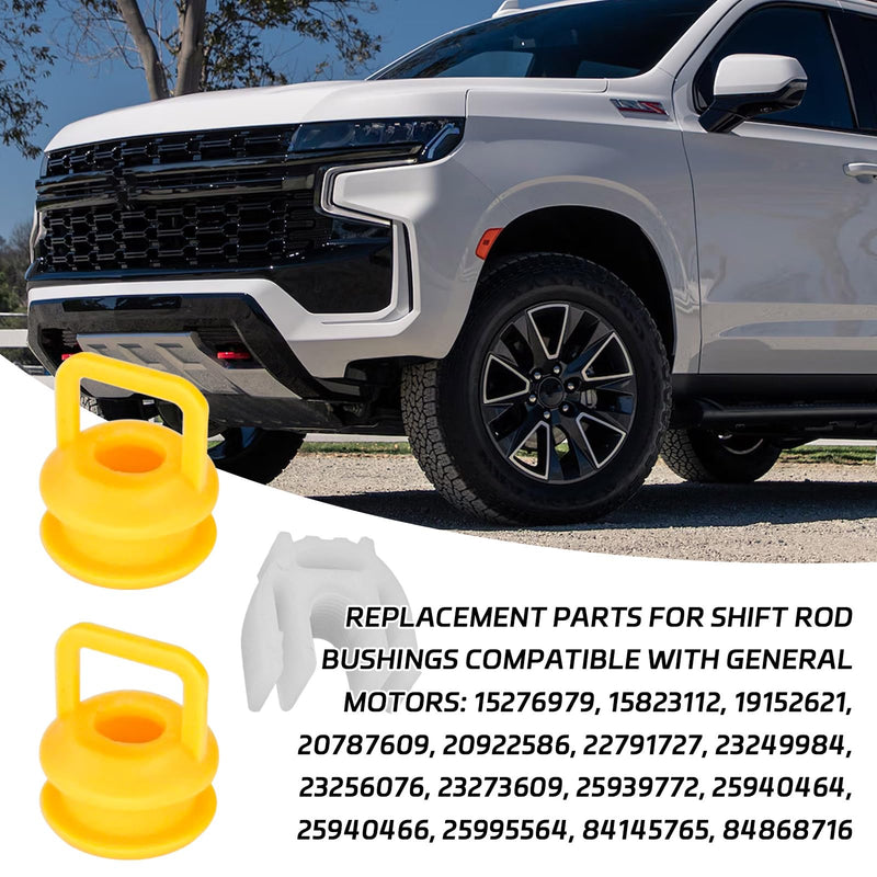 Transmission Shifter linkage Cable Bushing Repair Kit, 14104 15276979 52855956AG Shifter Cable Bushing Clamp for Chevy Silverado 1500 2500 3500 JEEP RAM Dodge 2004-2020 Buick Cadillac GMC Yellow