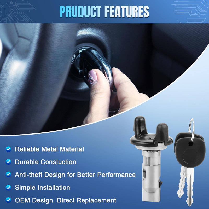 LCWRGS Ignition Lock Cylinder Switch with Keys Replacement for 1998-2003 Chevy Silverado Suburban Tahoe Express GMC Sierra Savana Yukon XL 1500 2500 3500 Cadillac Escalade, Replaces US287L