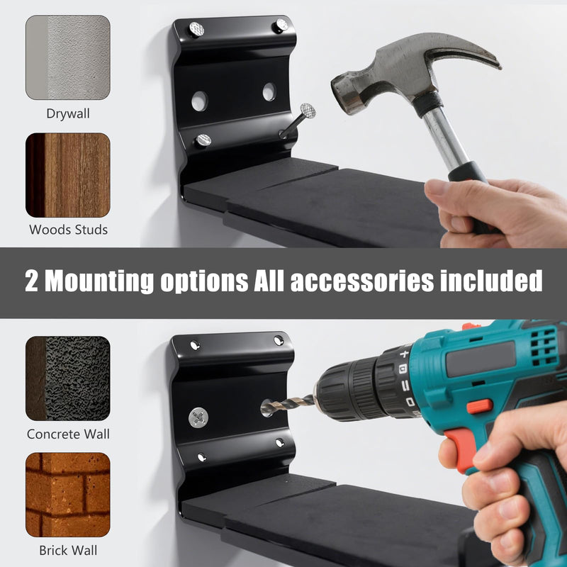 Soundbar Wall Mount NO Stud Easy Install - Fits Samsung, Sony, Bose & All Brands, Adjustable Depth 3.74"-5.71", Anti-Slip EVA Pads