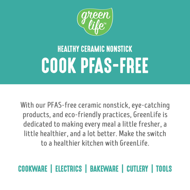 GreenLife 2.5QT Nonstick Saucepan with Glass Lid, Soft Grip, PFAS-Free Ceramic, Multipurpose Chef Pan, Milk & Sauce Cooking Pot, Dishwasher & Oven Safe to 350˚F, Stay-Cool Handle, Turquoise 2.5 Quarts