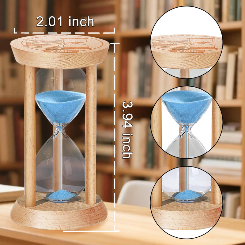 SuLiao Sand Timer, Colorful Wood Hourglass Sandglass Timer, Wooden Sand Clock, Hour Glass, Reloj De Arena 1min/2min/3min/5min/10min for Brushing Teeth, Classroom, Cooking, Games, Office (Pack of 5) 1/2/3/5/10 Min Black/ Blue/ Turq/ Red/ Gold