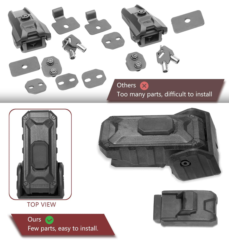 Locking Hood Latch with Keys, Jeep Hood Latch Compatible with 2018-2025 Jeep Wrangler JL JLU Jeep Gladiator JT, Anti-Theft Hood Lock Catch Latch Accessories, Dust & Water Resistant, 1 Pair(Not for JK) OEM Style - For 2018-2025 Jeep JL JLU JT