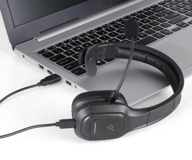 Aluratek Wireless Bluetooth 5.0 Headset ABHM100F – Hi-Fi Over-Ear Headphones with Noise Cancelling, Built-In Microphone, Comfortable Memory Foam Earpads and Long Battery Life – Ideal for Calls & Music