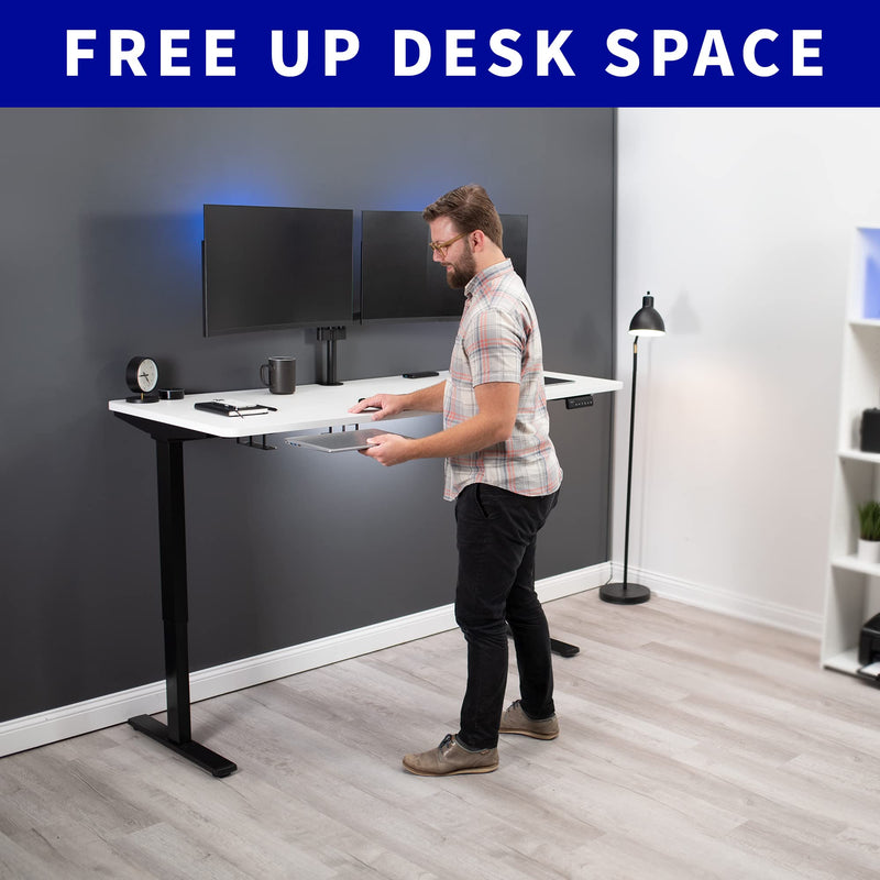 VIVO Universal Under Desk Laptop Storage Mount, Tablet Mounting Brackets, Under Table Hidden Docking Station Holder, Multimedia Device Bracket, 3 Parts, Mount-UDLS1