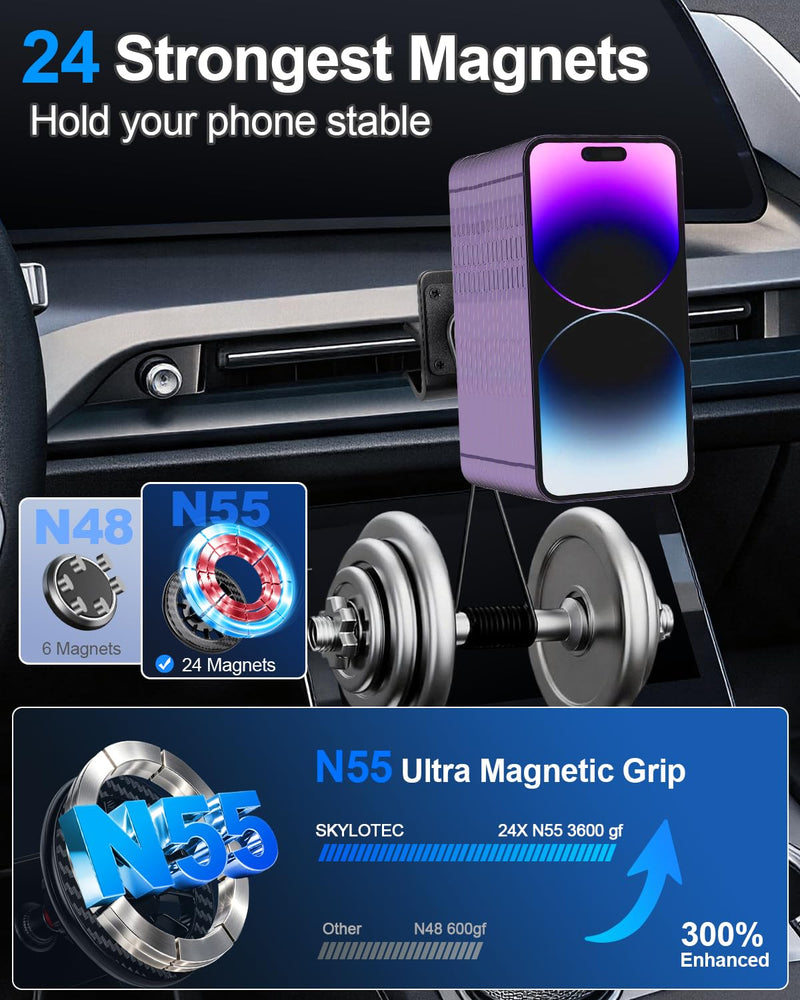 SKYLOTEC Magnetic Phone Mount for Cadillac Vistiq 2026 | Cell Phone Holder for Vistiq Dashboard Mount for MagSafe & iPhone Samsung