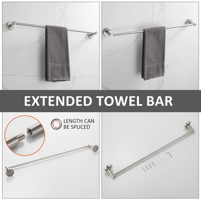 Bathroom Accessories Set 4 Piece Bathroom Hardware Set Stainless Steel 304 Brushed Nickel Bathroom Accessories Set Wall Mounted