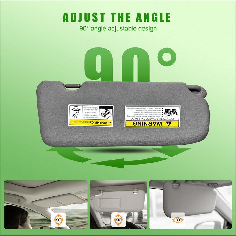 Left Driver Side Sun Visor for Honda CRV 2017 2018 2019 2020 2021 2022 Replace 83280-TLY-H11ZB with Vanity Light/with Makeup Mirror (Grey) Grey(Left Driver Side)