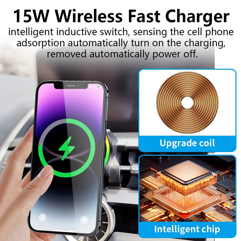 Car Magnetic Phone Mount for Lexus NX 2015 2016 2017 2018 2019 2020 2021 NX300h NX300 NX200t Auto Interior Accessories Best Cellphone Holder Fast 15W Wireless Charger Cell Phones Charging Screen Stand