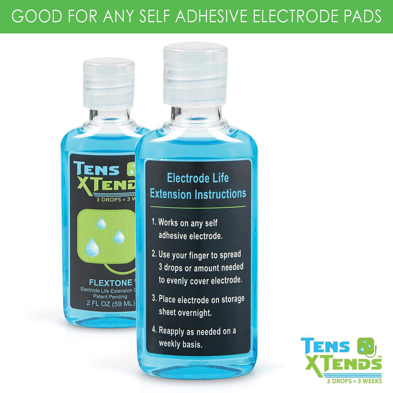 FlexTone TensXtends Conductive Adhesive Gel for Tens Pads - Patented Formula That Will Extend The Life of Your depleted Electrode Pads of Your Tens and EMS Units (2 FL OZ)