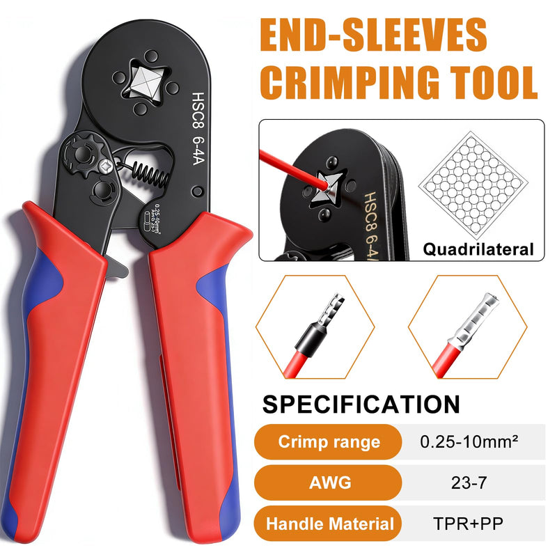mankk Ferrule Crimping Tool Kit 1500PCS 11 Sizes Wire Ends Ferrules Kit with AWG23-7 Ratchet Pliers for Electricians, Automotive & DIY Electrical Work 1500PCS+Tool