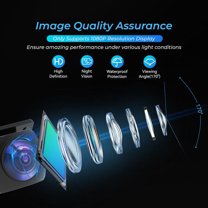 AHD 1080P Backup Camera for Car,170 Degree Wide Angle Rearview Reversing IP69K Waterproof Camera,Clear Night Vision Reverse Rear View Camera for Car Vehicle SUV RV Parking | Quality 170° Wide Angle Rear View IP69K Waterproof Protection HD Night Vision ...