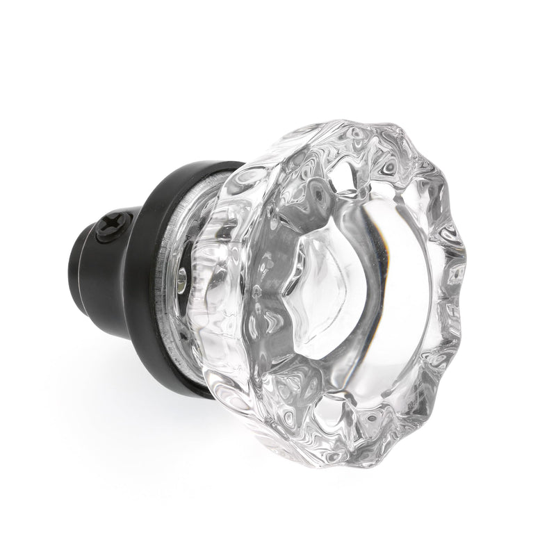 Prime-Line E 28317 Mortise Style Fluted Glass Door Knobs - Perfect for Replacing Broken Antique Lock Sets on Interior Doors, Features 2 In. Outside Diameter Knobs, Classic Bronze (1 Set)