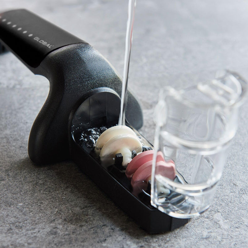 Global 2-Stage Handheld Knife Sharpener, Stainless Steel