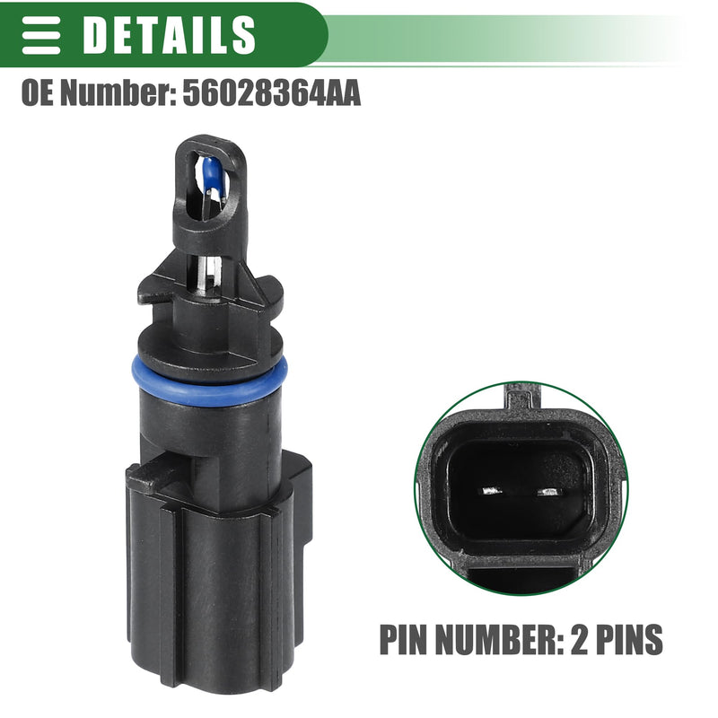  [AUSTRALIA] - Motoforti Car Air Intake Charge Temperature Sensor, for Ram 1500 2011-2013, Plastic, No.56028364AA, Black