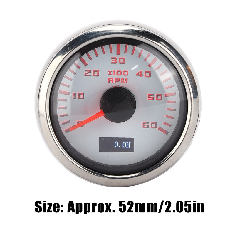 52mm Pointer Tachometer Gauge 6K RPM Tacho Meter IP67 Waterproof Universal Tacho Meter for 1 to 8 Cylinder Motorcycle Car Boat Gasoline Engine