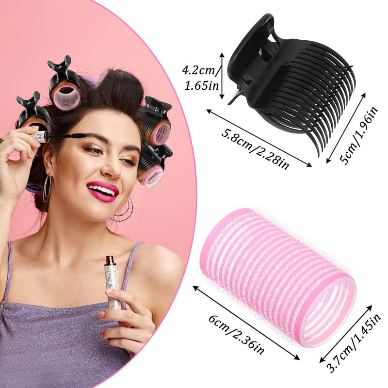Curler Clips for Rollers,16Pcs Large Roller and Clip, Versatile Hair Roller Clips, Curler Rollers Replacement, Hair Section Styling Tool Set for Women Girls Effortless Curls Waves | Replacement Clip, Hair Section Styling Tool Set, for Women Girls, Effo...