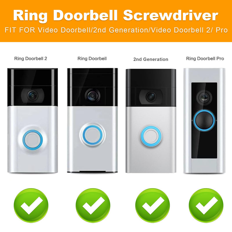 Video Doorbell Screwdriver Replacement, Doorbell Security Screws,T6 T15 Screwdriver Fit Doorbell, 2nd Generation, Doorbell 2 / pro Doorbell 3/4 Doorbell Plus and Pro & Elite Doorbell Security Screw Orange