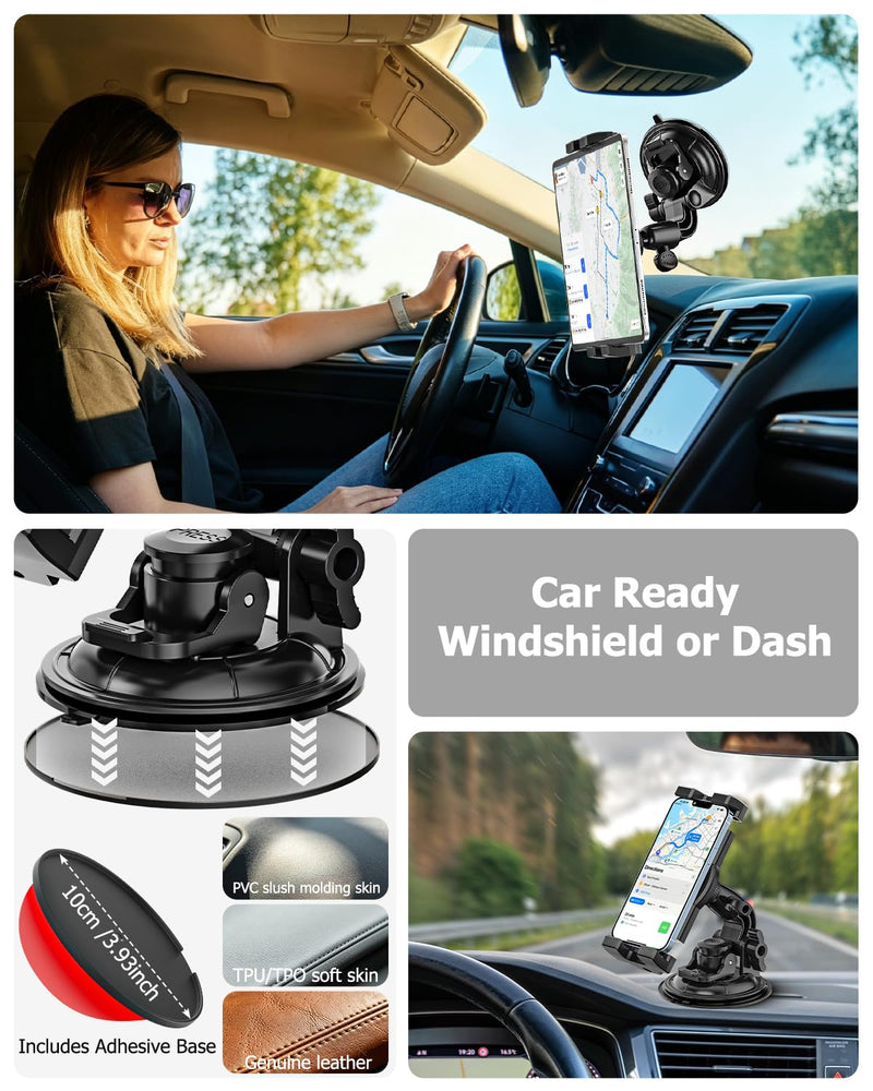Aircraft Cockpit Tablet Holder Suction [Large Powerful Suction Cup] Aviation Pilot Tablet Mount for Windshield Window Compatible with iPad mini Air Pro, Galaxy Tab, Fold, Phone, Camera, 4-13"