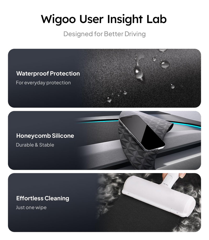 Wigoo 2025 New Model Y Juniper Accessories Dashboard Cover [Anti-Glare and Sun Protection] Suede Dash Mat for New Model Y Juniper(2025-2026), Model Y Juniper Accessories (Black) New Model Y(2025-2026)