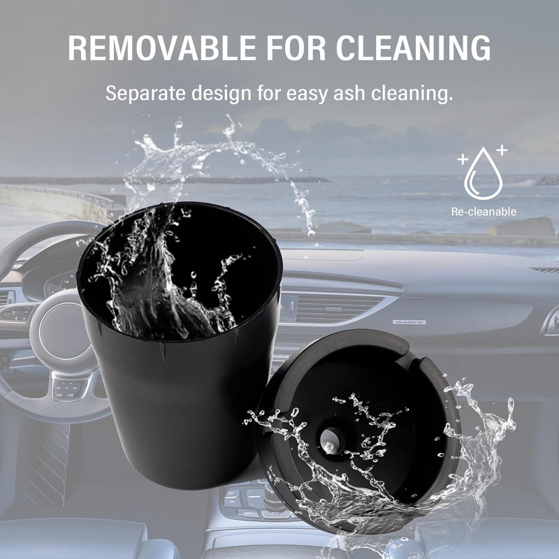 Car Ashtray with Lid Smell Proof,High Grade Detachable Smokeless Ashtray for Car Cup Holder,Multifunctional CCar Interior Accessories Portable Ashtray Fits Truck SUV Home Office Outdoor