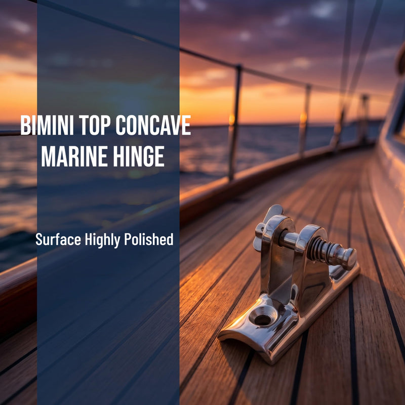 Mxeol Bimini Top Deck Hinges Fitting Concave Base Hardware with Quick Pins 4 Packs Silver 4PCS
