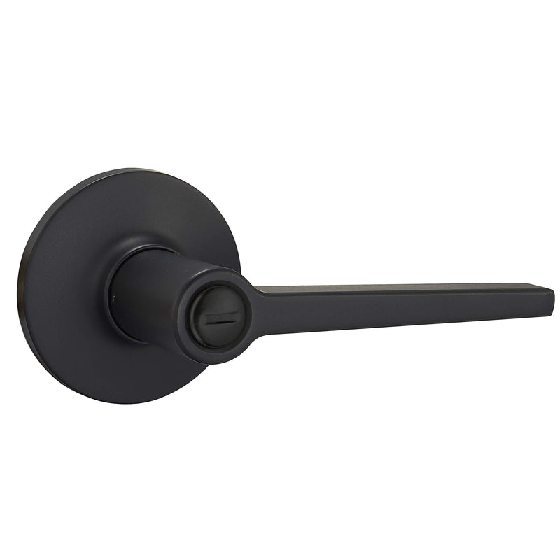 Amazon Basics Manchester Reversible Privacy Door Lever, Keyless, Matte Black, 1-Pack