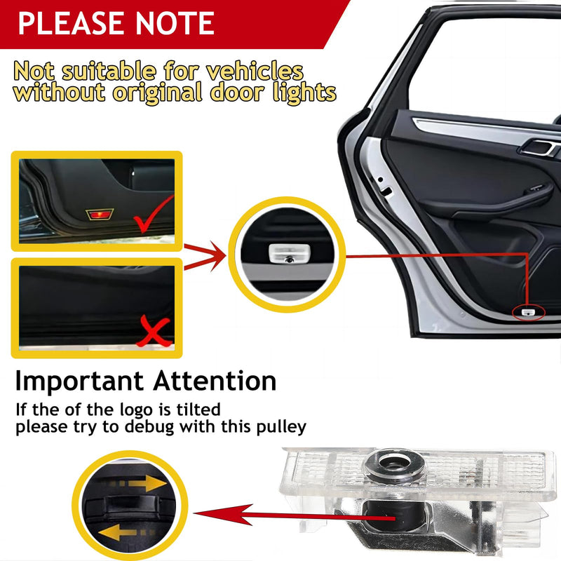 Reanna 2pcs Car Door Lights Logo,LED Door Logo Projector Compatible with 1/3/4/5/6/7, x1/x2/x3/x4/x5/x6/x7, M/328i/28i/530i/528i/e92, Welcome Lights Puddle Lights Shadow Ghost Lamp(M)