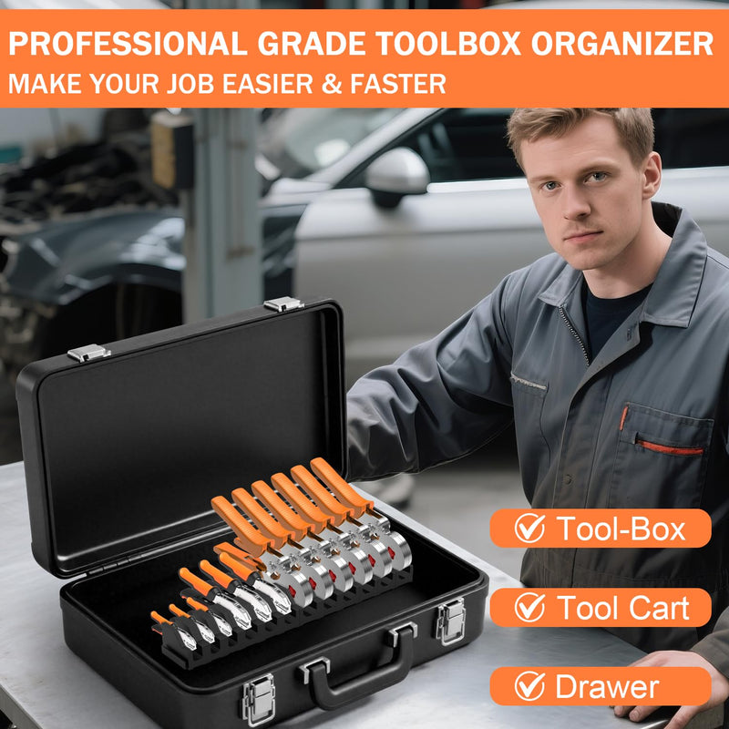 Magnetic Plier Organizer - Expandable Multiple Spacing Modular Tool Box Organizers, Tool Drawer Organizer, Tool Storage, Plier Rack - 24 Holders