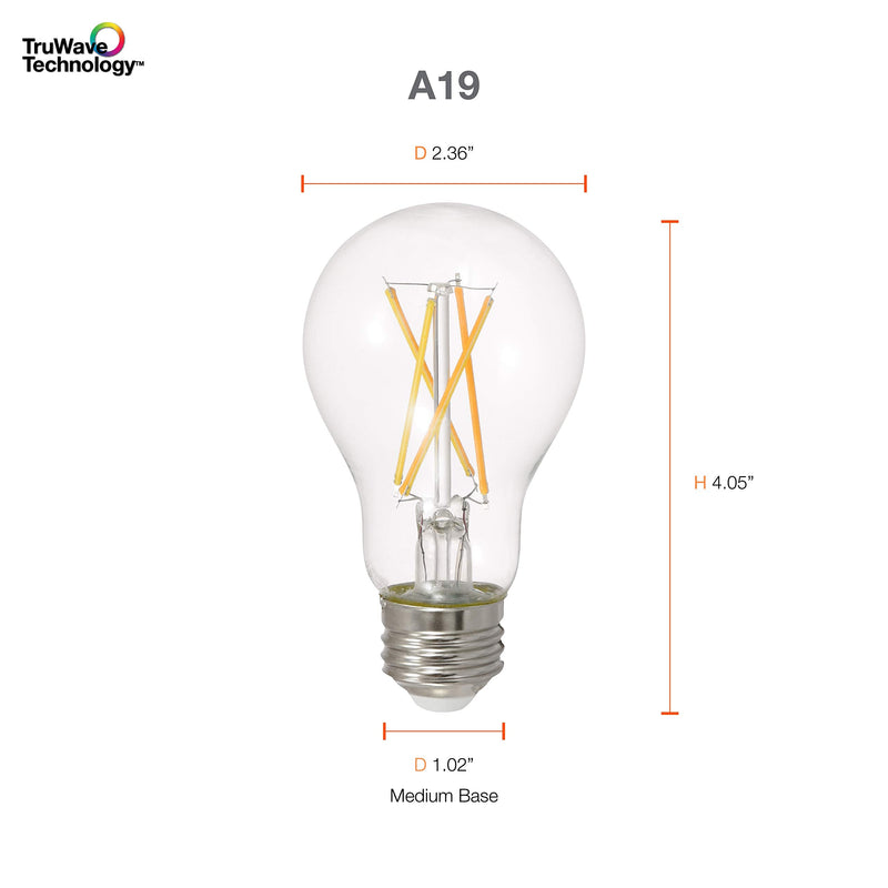 Sylvania Led Truwave Natural Series A19 Light Bulb, 60W Equivalent, Efficient 8W, Medium Base, Dimmable, Clear, 5000K, Daylight - 16 Pack (40809) A19 60W 16 Count 5000k Daylight