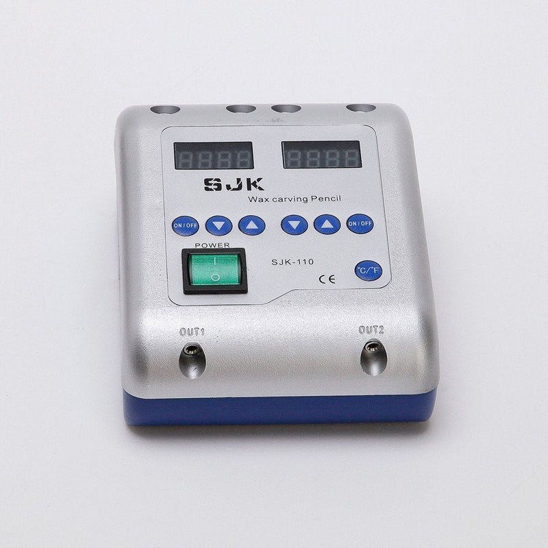 Electric Waxer Carving Knife Machine Double Pen and 6 Wax Tip Pot for Dental Lab