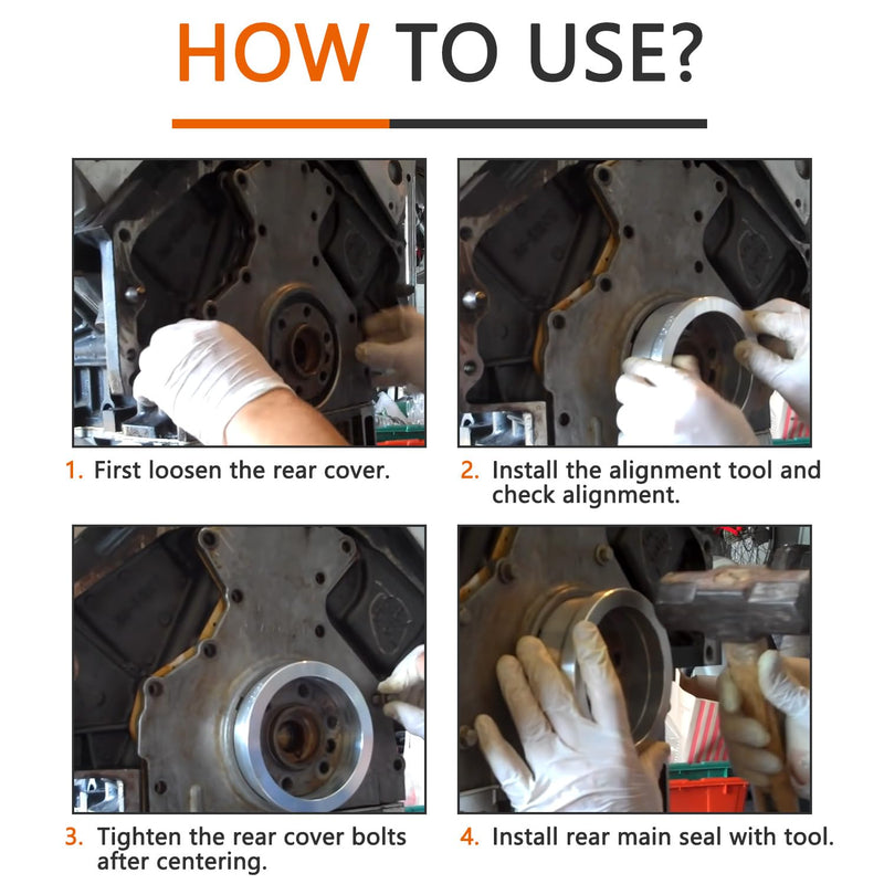 LS Rear Main Cover Alignment Tool & Seal Installer Compatible with GM Gen III IV LS Series Engines 4.8 5.3 6.0L LS1 LS2 LS3 LS6 LS7 LS9 LQ4 Rear Seal Alignment Tool
