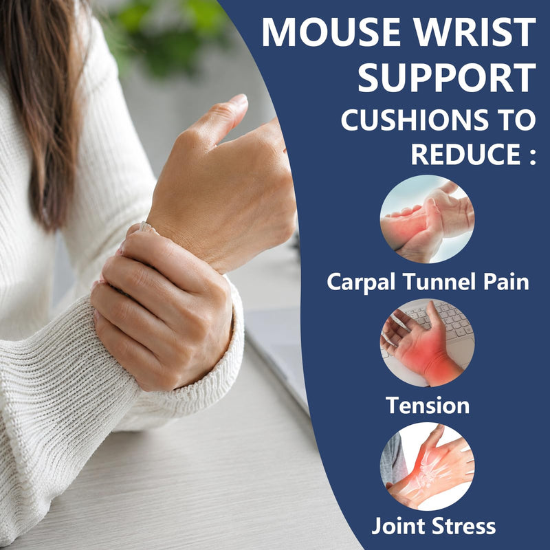 2 Pack Adjustable Wearable Mouse Wrist Rest with Soft Beads,Wrist Pad for Keyboard,Carpal Tunnel Pain Relief,Computer Gaming Office Typing,Computer Accessories for Desk