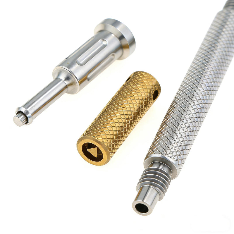 Universal Locater Core Tool Retention Caps Insertion Extraction Cap Bar Removal Male Cap (Locator Core Tool - Golden) Locator Core Tool - Golden
