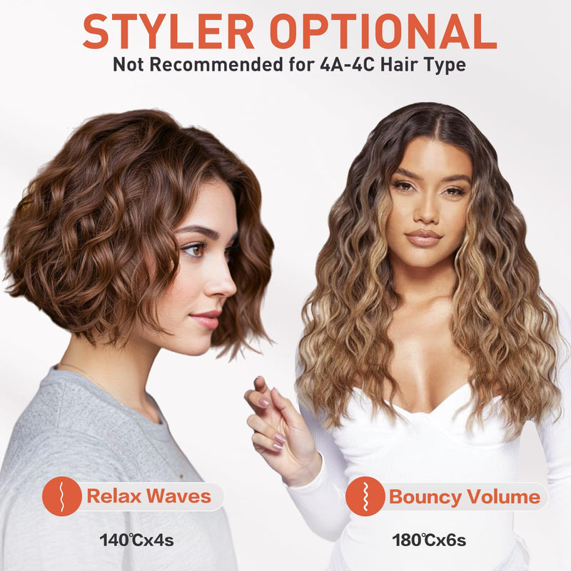  [AUSTRALIA] - TANSHINE 32mm Hair Waver Beach Wave Curling Iron Pink | Ceramic coating, 5 temp 120-200°C, CE anti-scald, dual voltage 110-240V, 60s heat-up, ions, all hair, hair crimper 1.25 Inch
