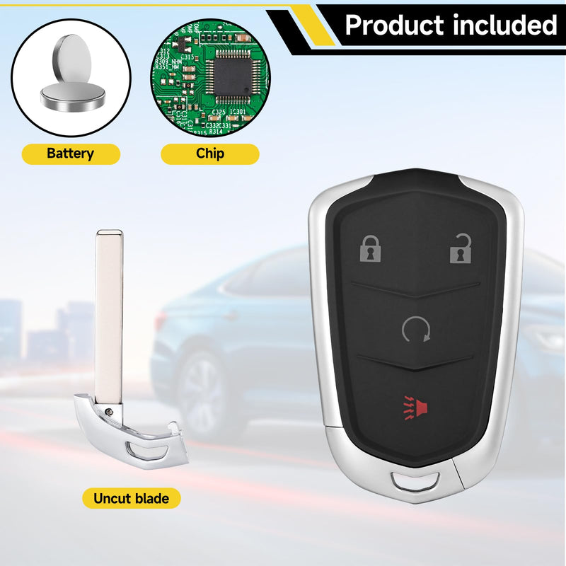 Smart Key Fob Replacement Fits for Cadillac XT4 2019 2020 2021 Car Keyless Entry Control Remote HYQ2ES 13522872 433Mhz