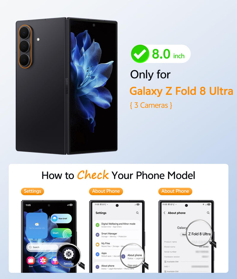 for Samsung Galaxy Z Fold 8 Ultra Case with Privacy Screen Protector, [Full Hinge Protection & Hidden Foldable Kickstand] Compatible with MagSafe, Matte Translucent Shockproof Cover, Black for Samsung Galaxy Z Fold 8 Ultra