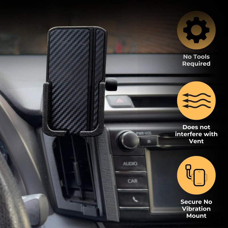 Dash Phone Holder for Toyota RAV4 (2013, 2014, 2015, 2016, 2017, 2018) - Custom Fit No-Drill Cradle Mount - Secure Dashboard Accessory for iPhone, Samsung, Pixel - Non-Blocking Vent Design