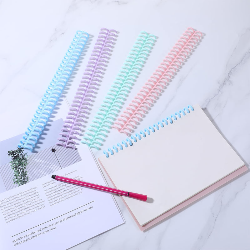 Colorful Comb Binding Spines, 10PCS Plastic Spiral Binding Coils 2/5 Inch Diameter Binder Spine 30 Ring Cinch Binding Wire Easy to Open Close Adding Binder Combs for Binding Machine Document Making