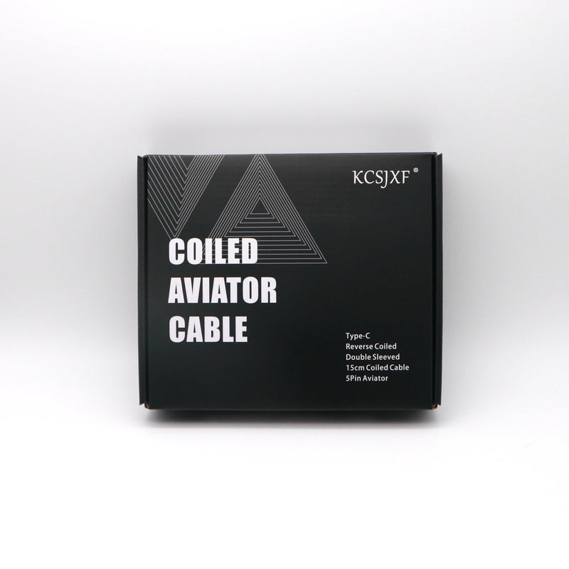 Reverse Coiled USB-C Keyboard Cable, Double-Sleeved Mechanical Keyboard Cable with Detachable Metal Aviator, 5FT USB-C to USB-A (Carbon) Carbon