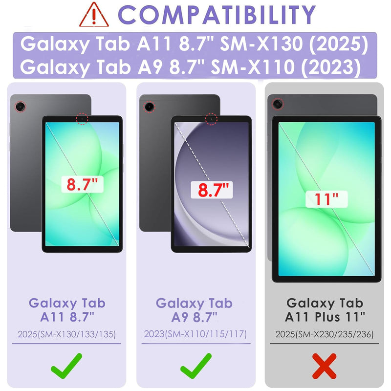 DETUOSI Silicone Case for Samsung Galaxy Tab A11/Tab A9 8.7", Dazzling Pink | Shoulder Strap & Stylus Pen, Built-in Pen Holder, Adjustable Stand, Multi-angle Case, Funny Protective Cover for Tab A11 8.7"