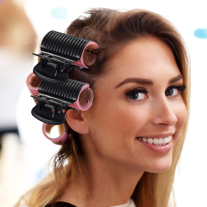 Hot Roller Clips Hair Curler Claw Replacement for Women Girls Hair Section Styling (12 Pieces, Black) | Fits Small Medium Large Jumbo Hair Rollers, Secure Hold for Sectioning, Durable Plastic, Prevents Slipping During Styling